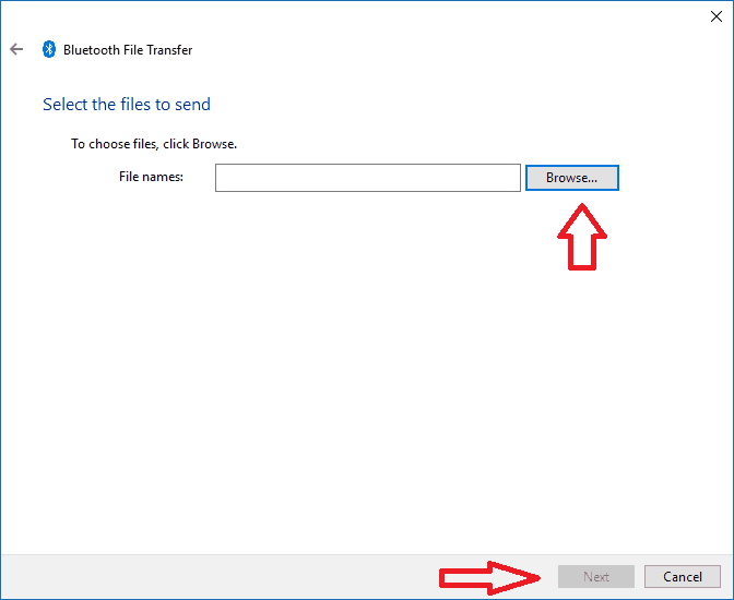 Sending files with Bluetooth