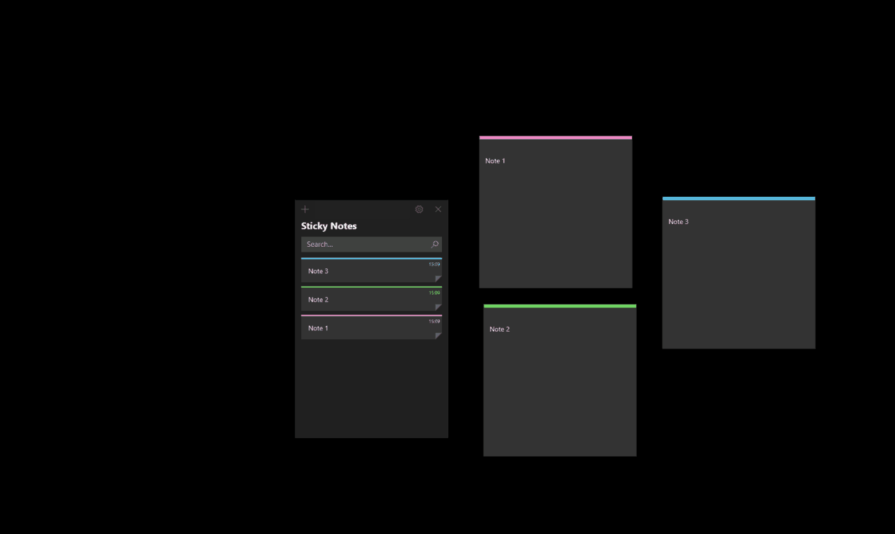 Sticky Notes screenshot