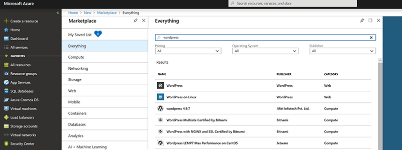 Azure VM choices