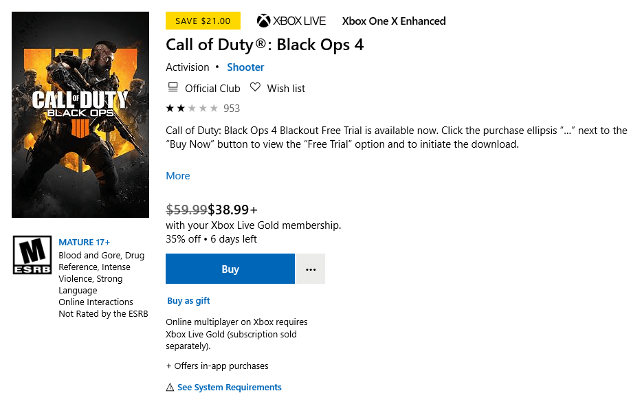 Latest Deals with Gold / Spotlight Sale has CoD 4, Grand Theft Auto V at big discounts - OnMSFT.com - January 22, 2019