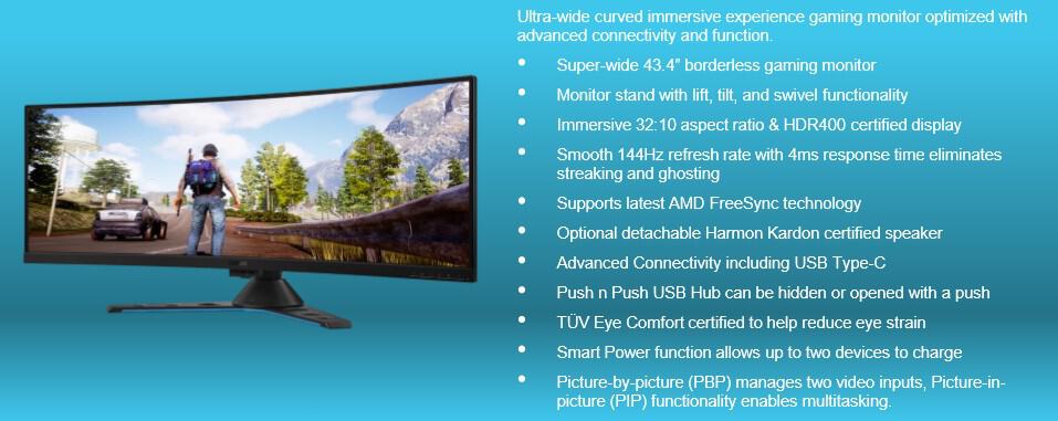 Lenovo's 2019 gaming hardware includes 43-inch "Super Wide" monitors and mechanical RGB keyboards - OnMSFT.com - January 7, 2019