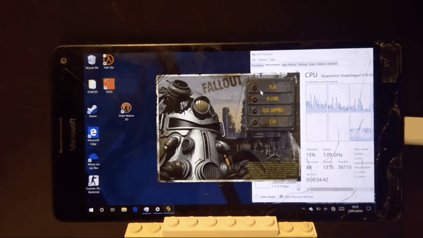 Hacker plays original Fallout PC game on Lumia 950XL running Windows 10 on ARM - OnMSFT.com - January 16, 2019