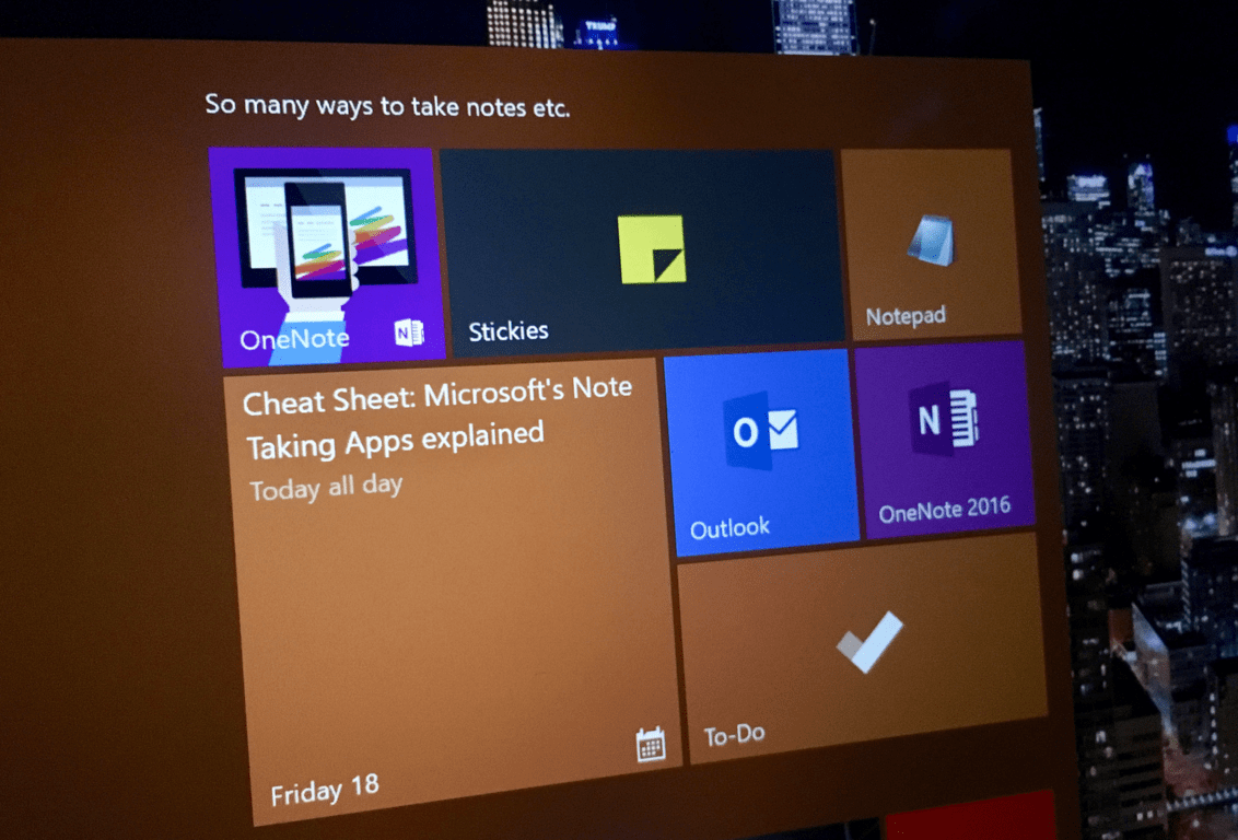 Cheat Sheet: Outlook, OneNote, To-Do, or Sticky Notes? Microsoft's note-taking apps explained - OnMSFT.com - January 18, 2019