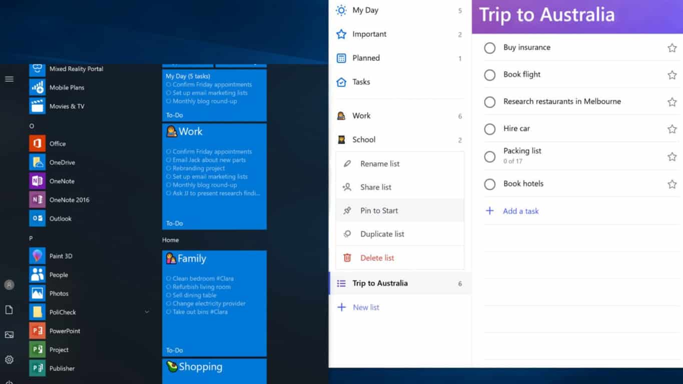 microsoft to do app for windows