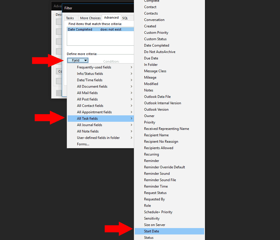 what happens to completed tasks in outlook