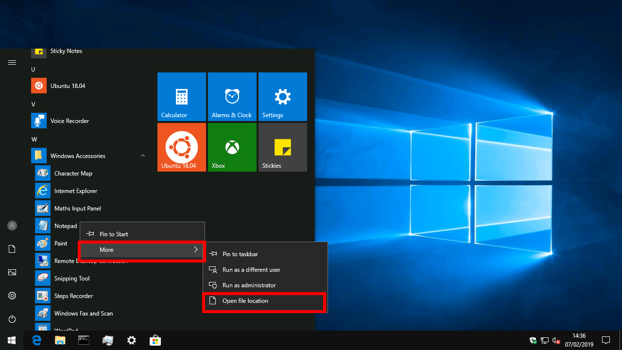 create folder in windows 10 start menu