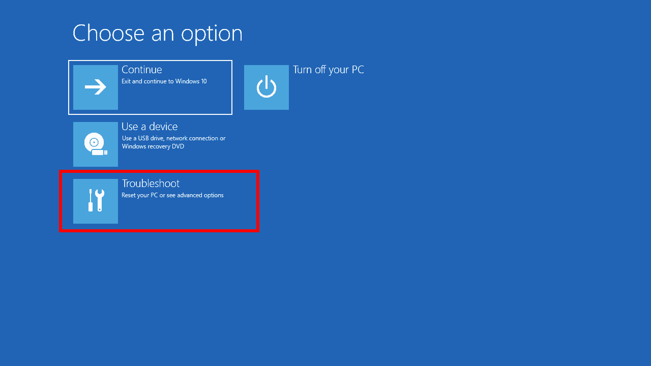 pc system recovery windows 10 from startup