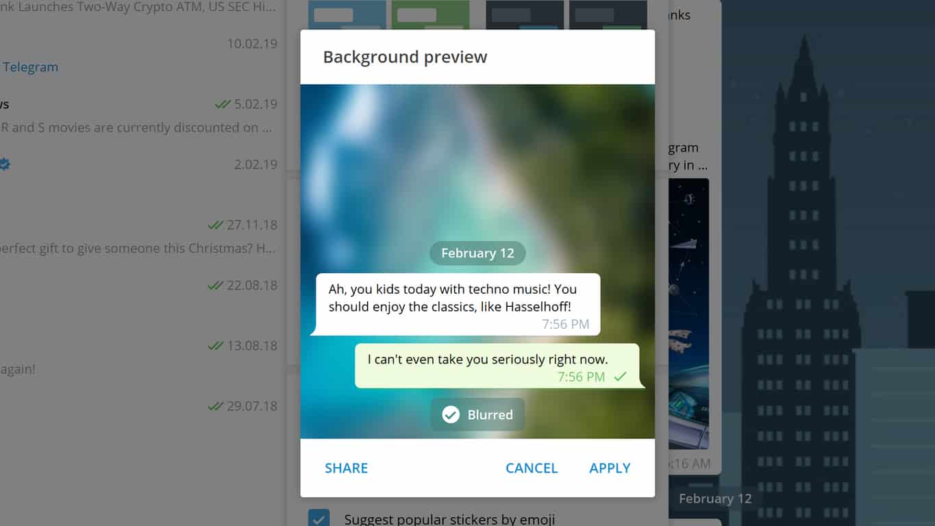 Telegram app on Windows 10