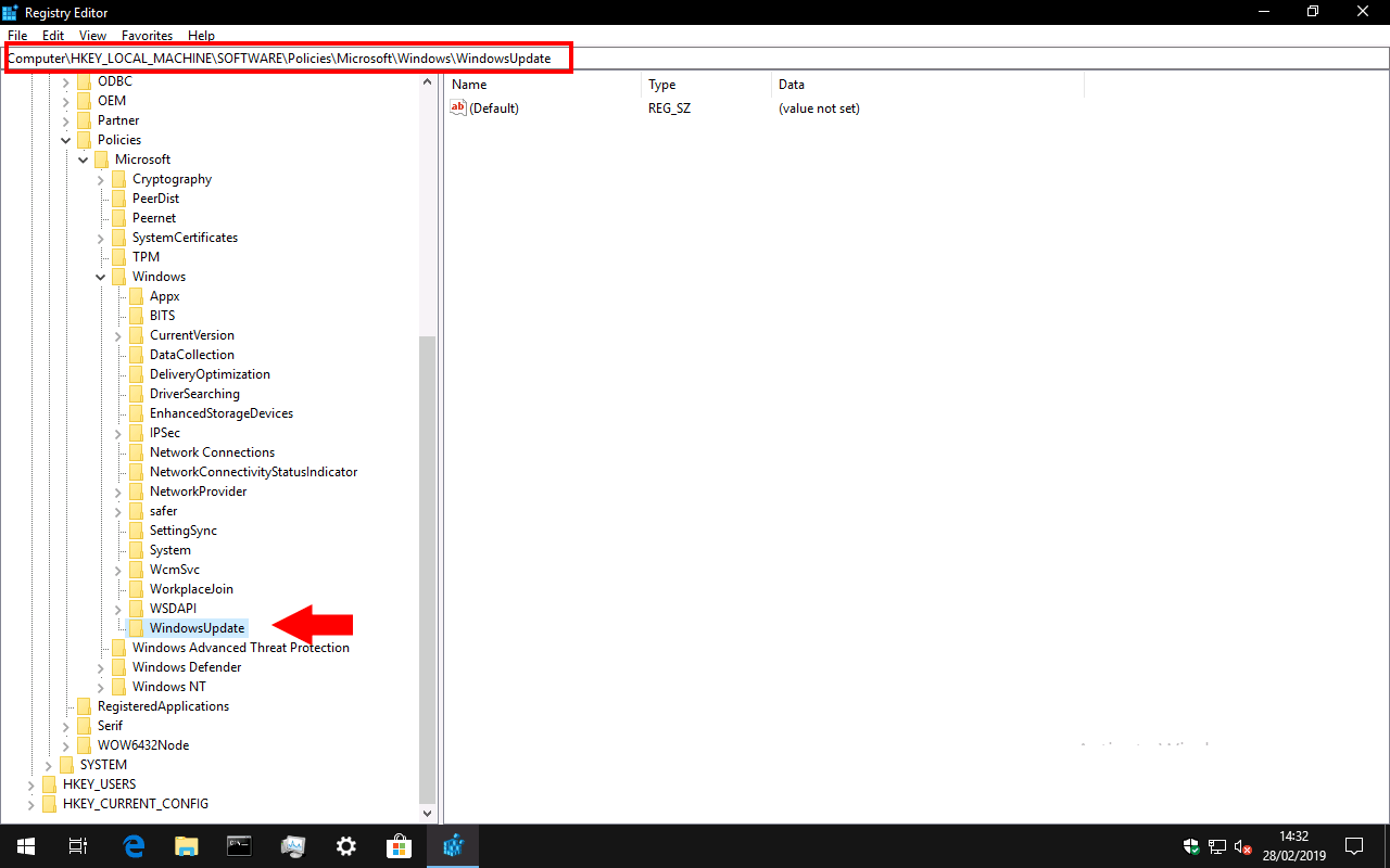Disabling windows 10 driver updates in the registry
