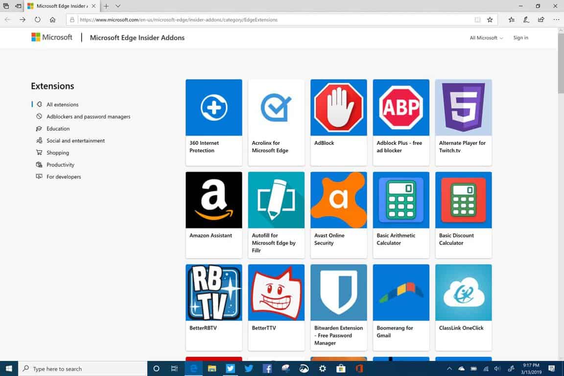 New Microsoft Edge Insider Addons web page briefly goes online - OnMSFT.com - March 14, 2019