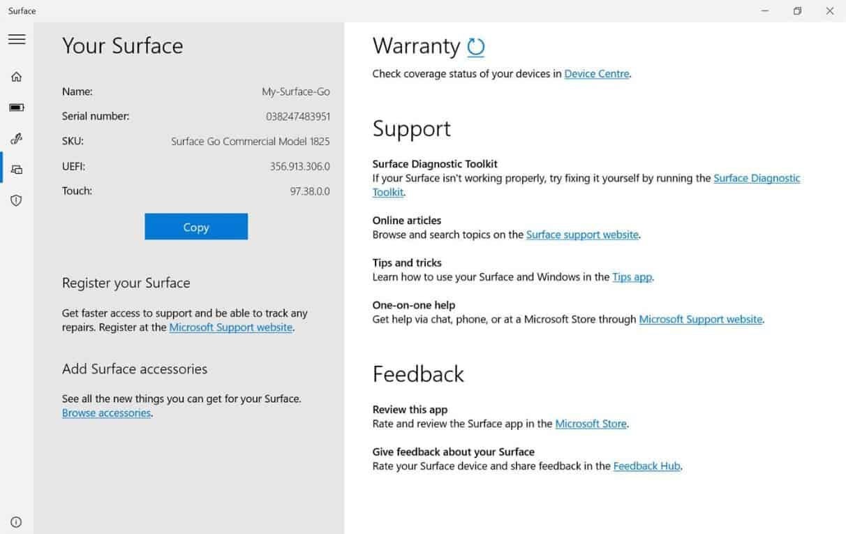Windows 10 Surface app now tells users when their warranty ends - OnMSFT.com - March 22, 2019
