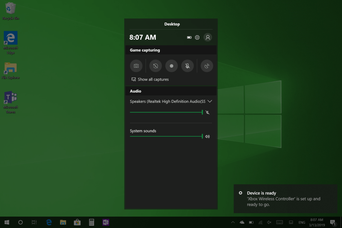 Windows 10 Game bar can now display the battery level of your Xbox 