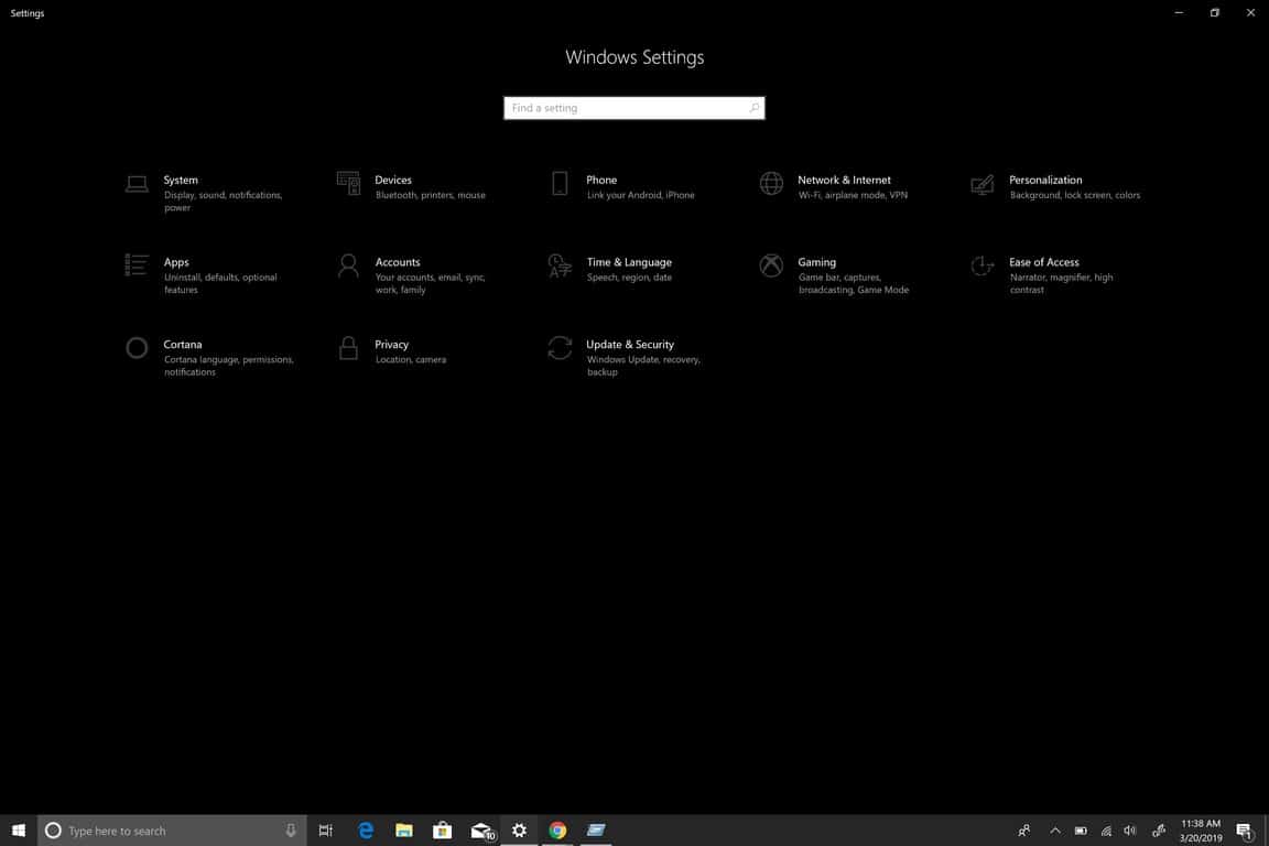 Microsoft Windows 10, Settings, Windows, 