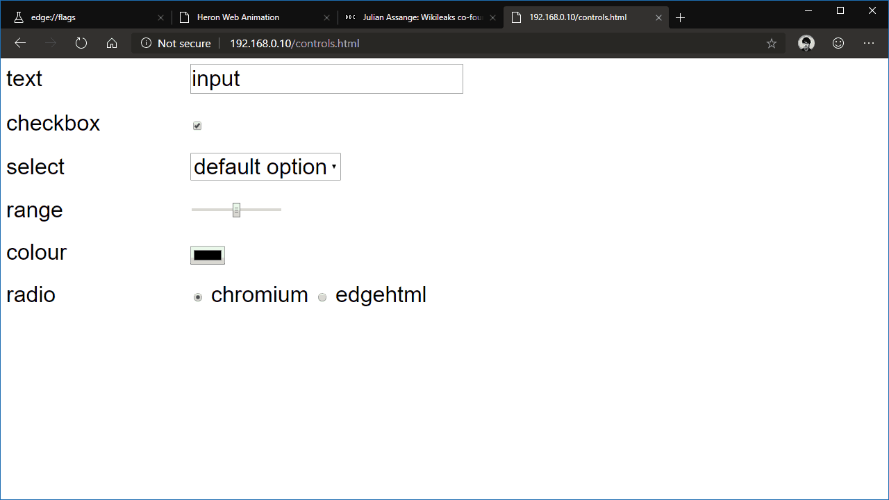 Chromium's default controls
