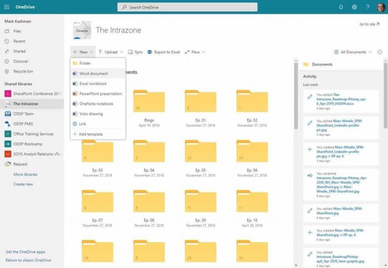 Microsoft introduces new OneDrive features at SharePoint Conference, including differential sync for all file types - OnMSFT.com - May 21, 2019