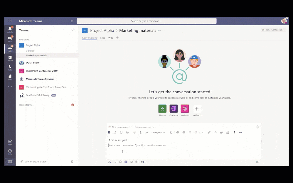 012 OneDrive SPC19 news Teams intelligent file