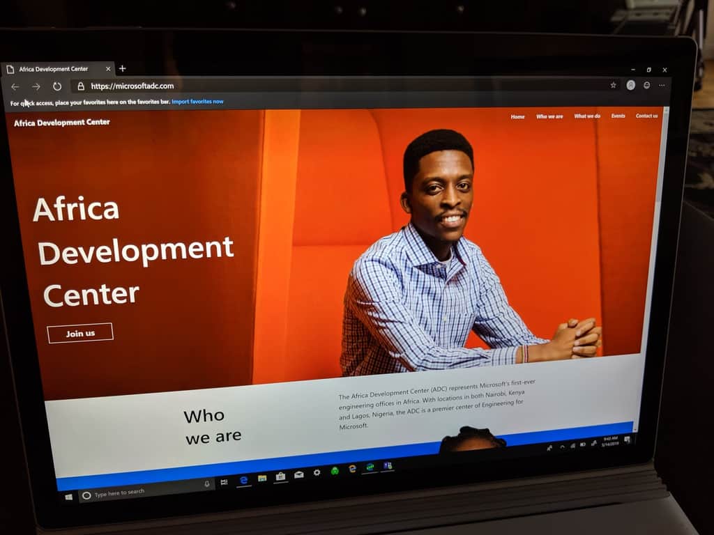 Microsoft ADC webpage for Kenya and Nigeria