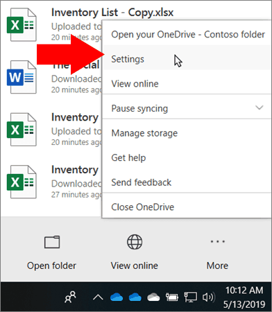 Screenshot of setting up OneDrive