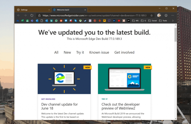 The Latest Microsoft Edge Dev Update Is Out Heres The Changelog
