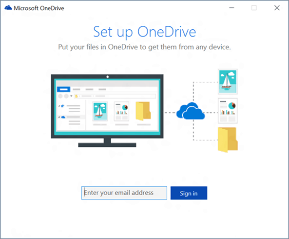 Screenshot of setting up OneDrive