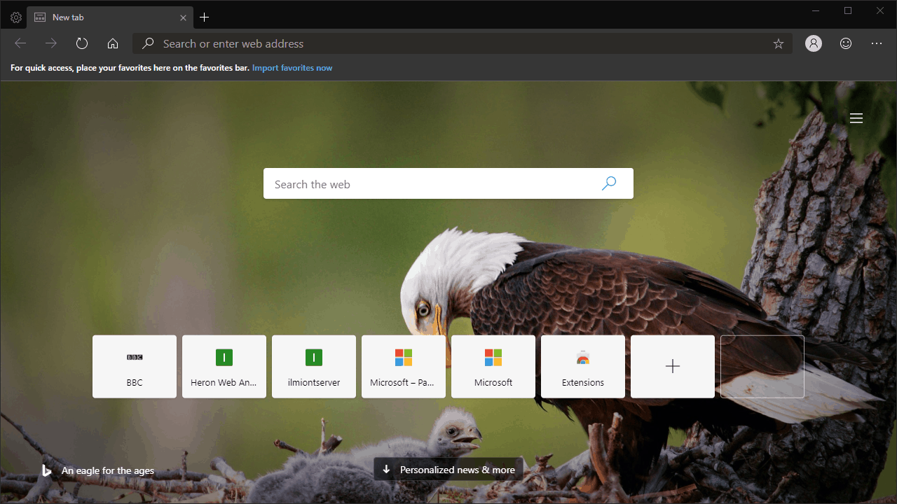 New tab page customisation in microsoft edge insider