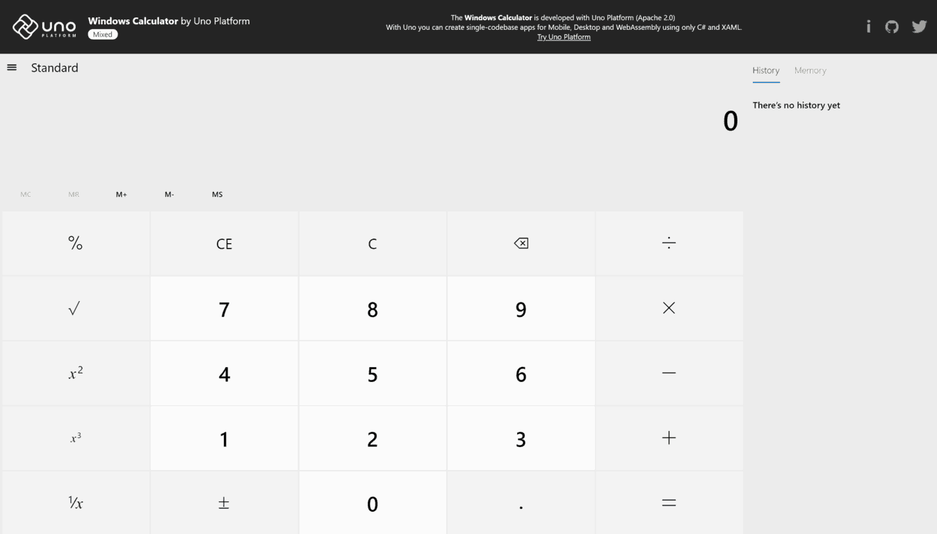 Windows Calculator - Uno Calculator