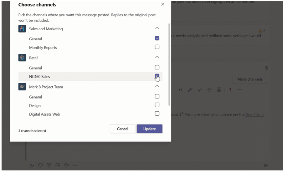 Channel cross posting is coming soon to Microsoft Teams - OnMSFT.com - July 25, 2019