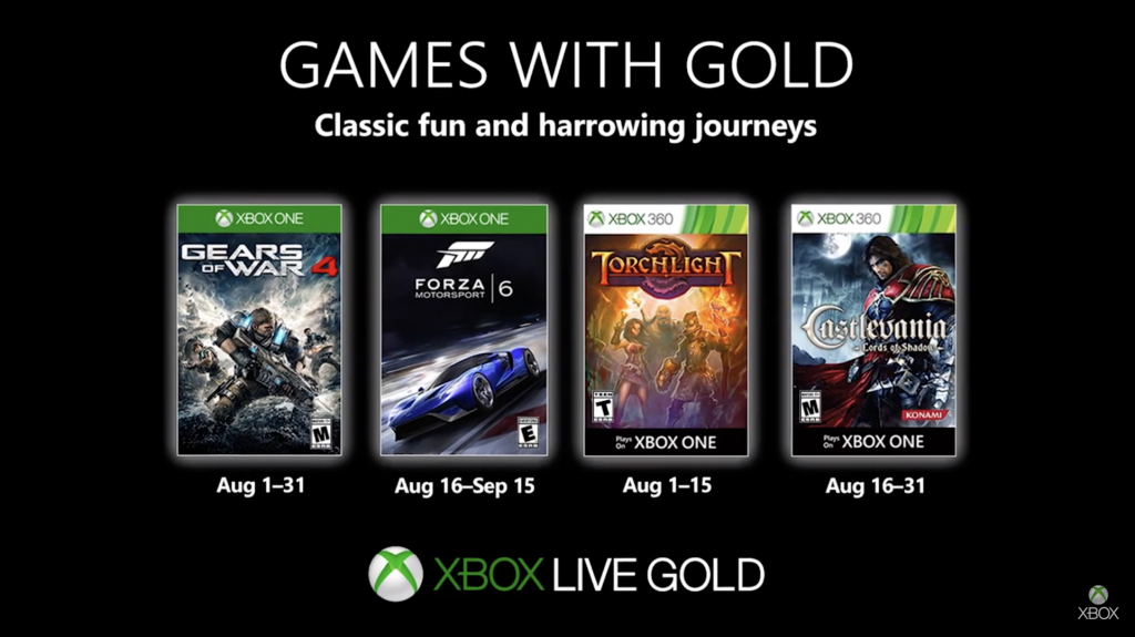 Gears of Wars 4 and Forza Motorsport 6 highlight Xbox Games with Gold for August - OnMSFT.com - July 30, 2019
