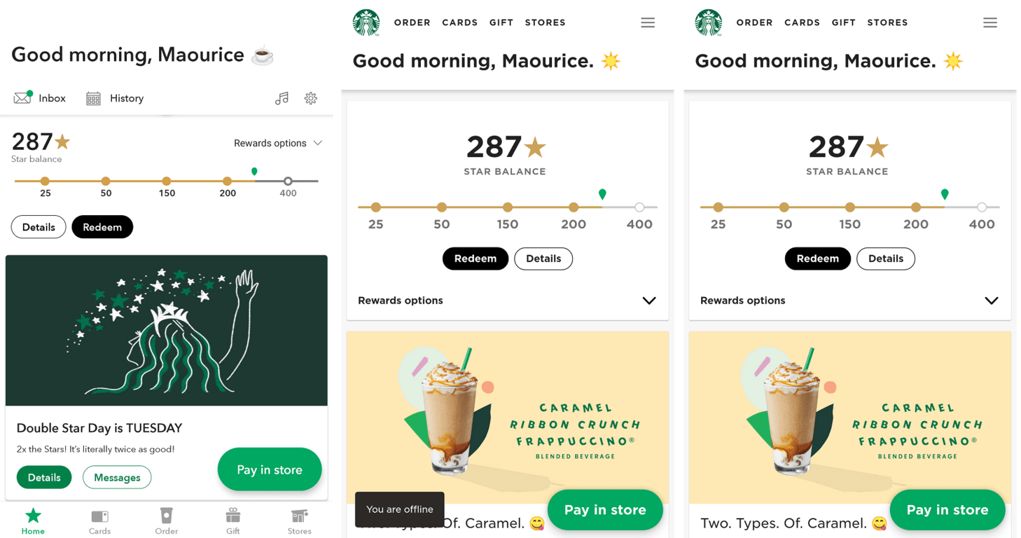 Starbucks Native App versus PWA