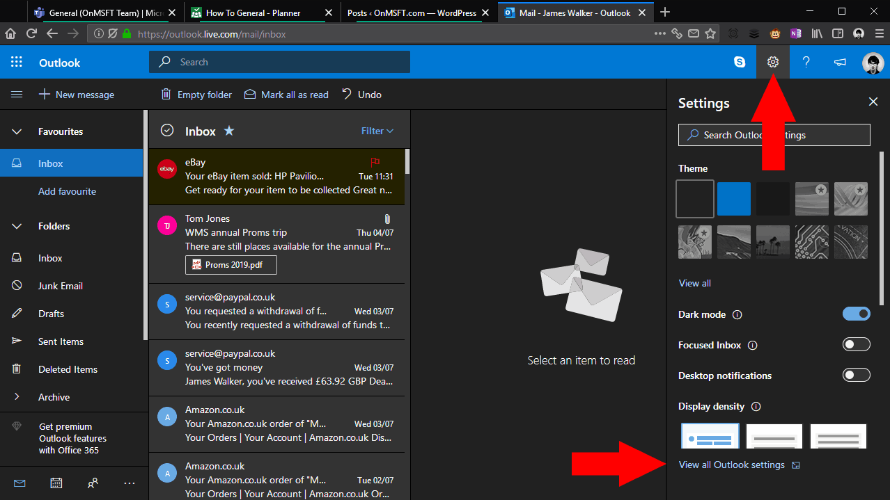 Screenshot of adding an alias to a Microsoft account