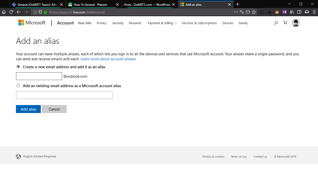 create outlook email alias create outlook email alias