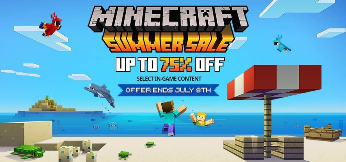 Get the Minecraft Summer Beach Party skin pack for free during the Marketplace Summer Sale - OnMSFT.com - July 4, 2019