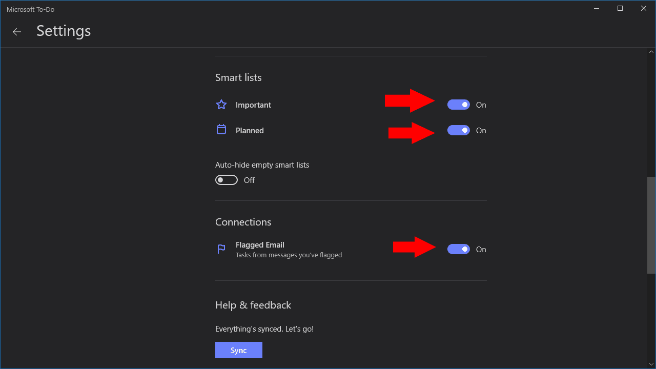 Smart lists in Microsoft To-Do