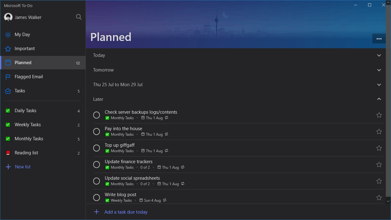 Smart lists in Microsoft To-Do