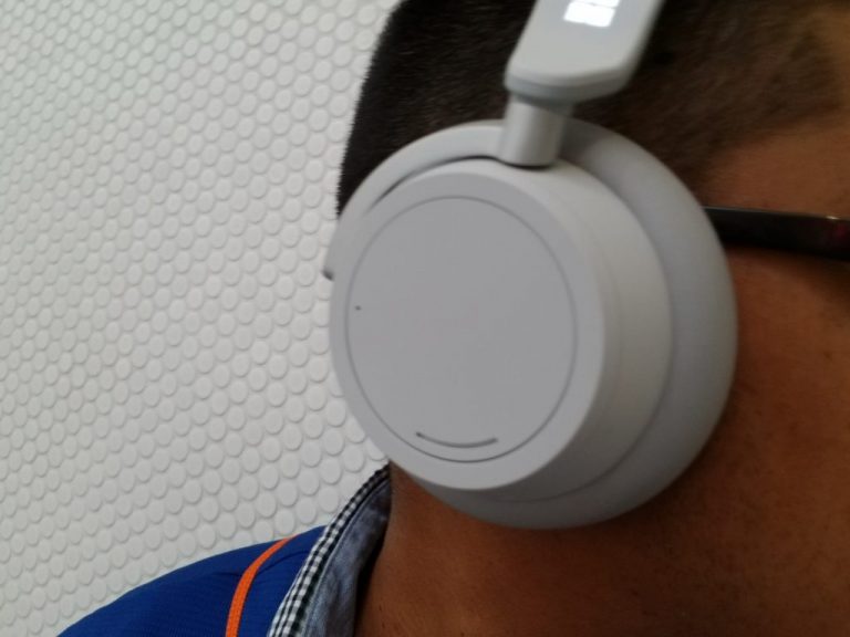 Surface headphones wearing