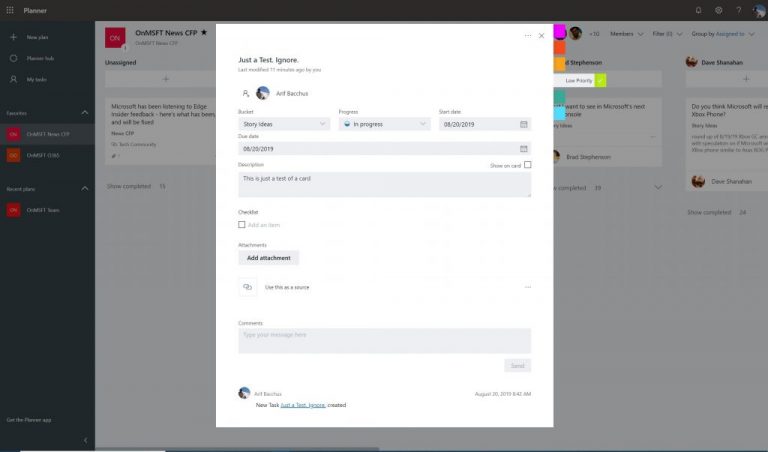 a card in planner How to use Microsoft Planner to improve your work flow