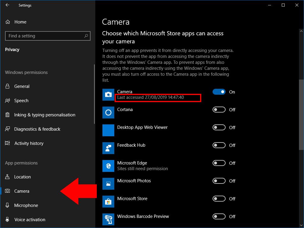 How to see which apps are using your webcam in Windows 10