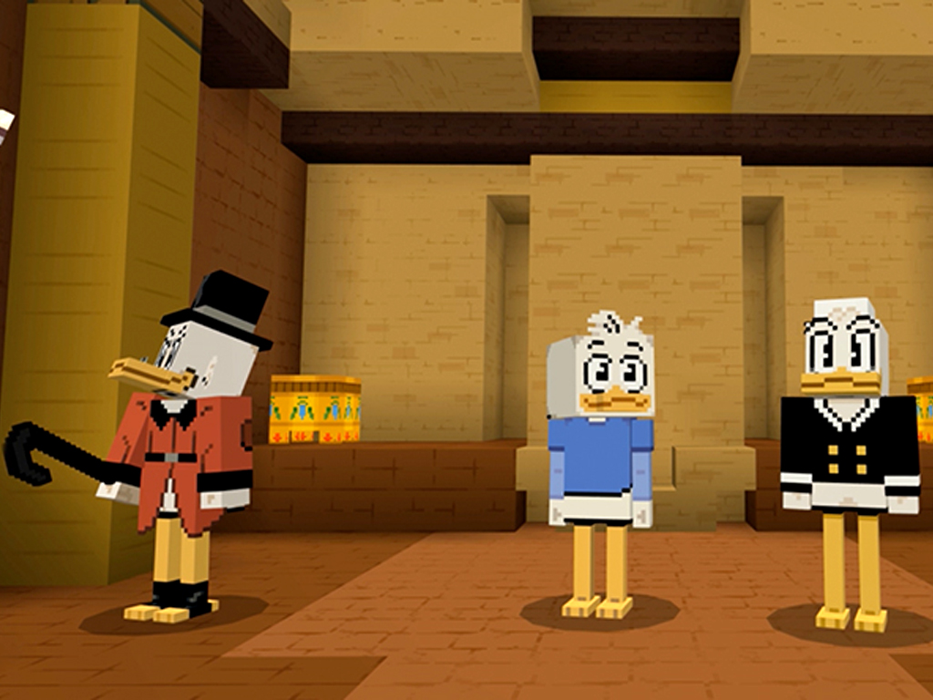 Disney DuckTales characters in Minecraft video game on Xbox One and Windows 10