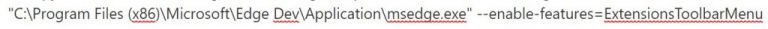 How to enable the new Extensions Menu in Edge Insider Dev