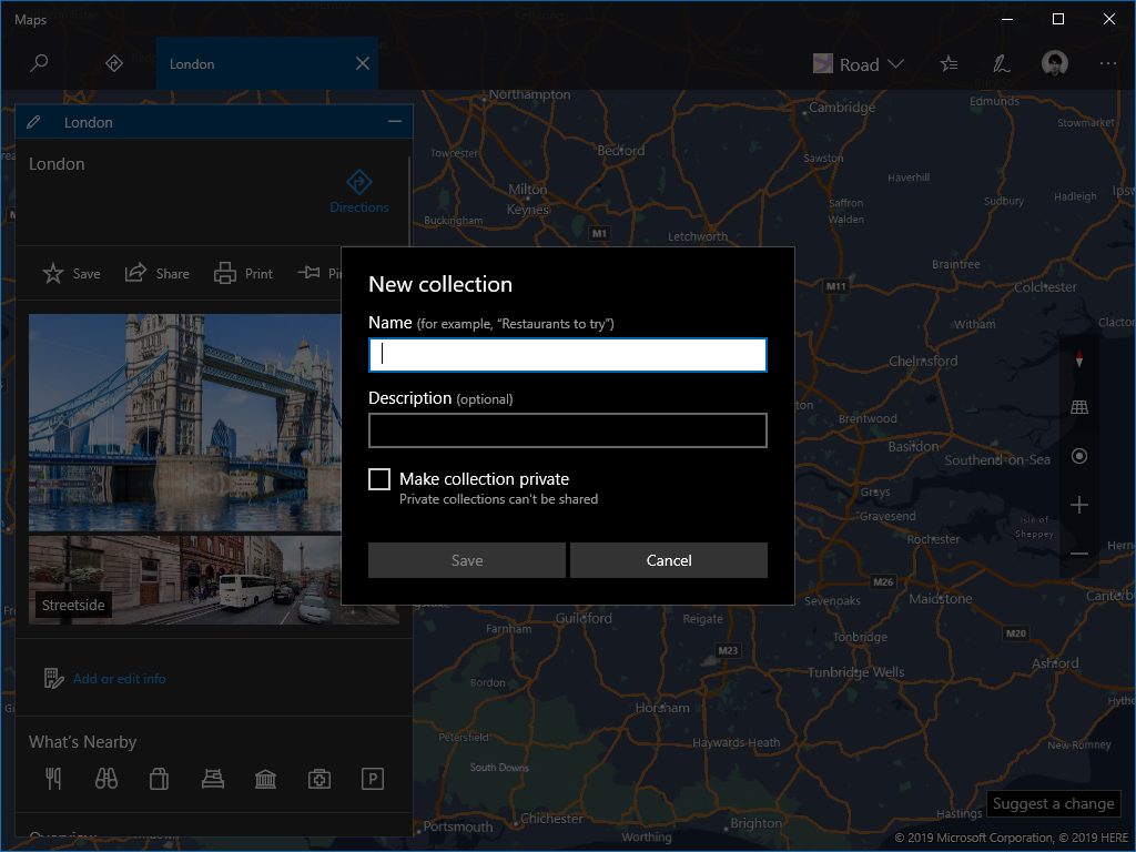 Collections in windows maps