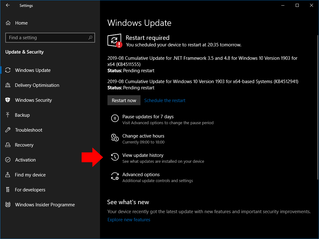 How to view installed updates in Windows 10