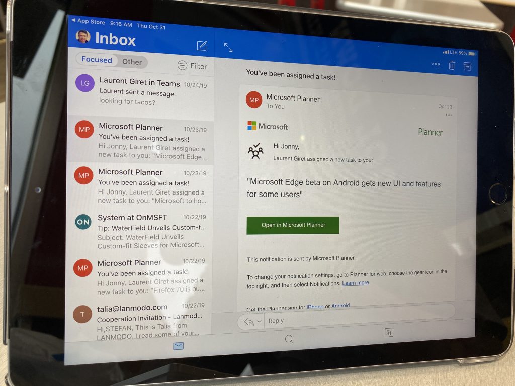 Outlook for iOS is getting Do Not Disturb settings, Split View support on iPad and more - OnMSFT.com - October 31, 2019