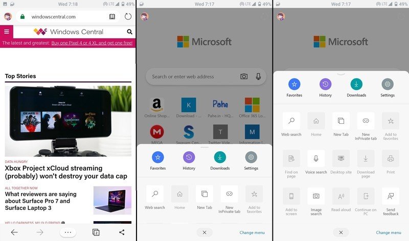 Microsoft Edge beta on Android gets new UI and features for some users - OnMSFT.com - October 23, 2019