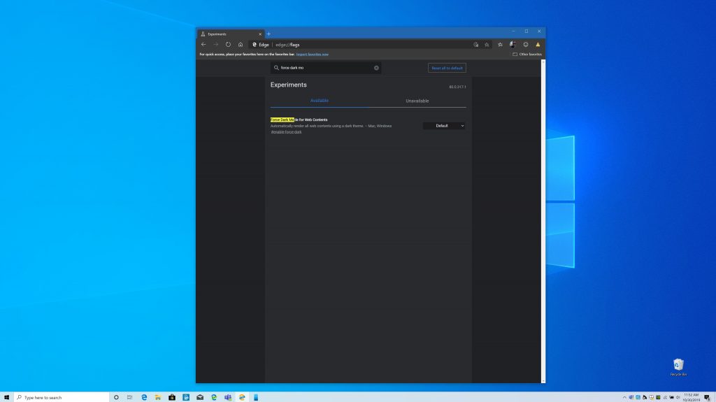 Microsoft Edge Insider Canary now has a new flag to force dark mode for web contents - OnMSFT.com - October 30, 2019