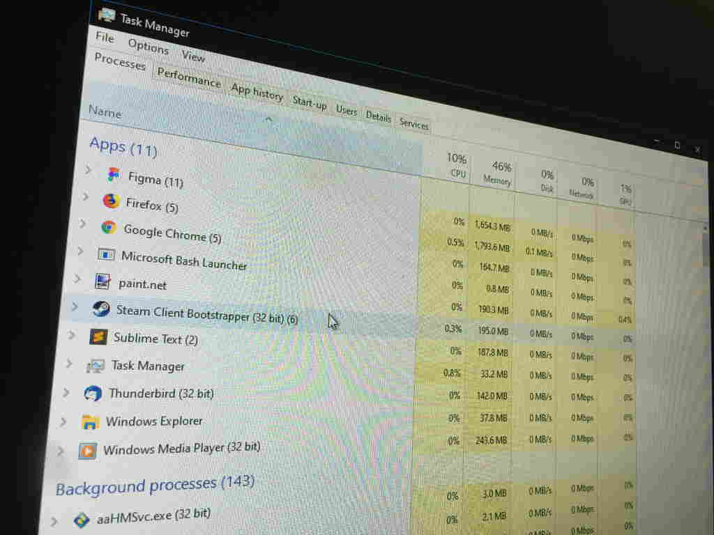 Photo of Task Manager in Windows 10