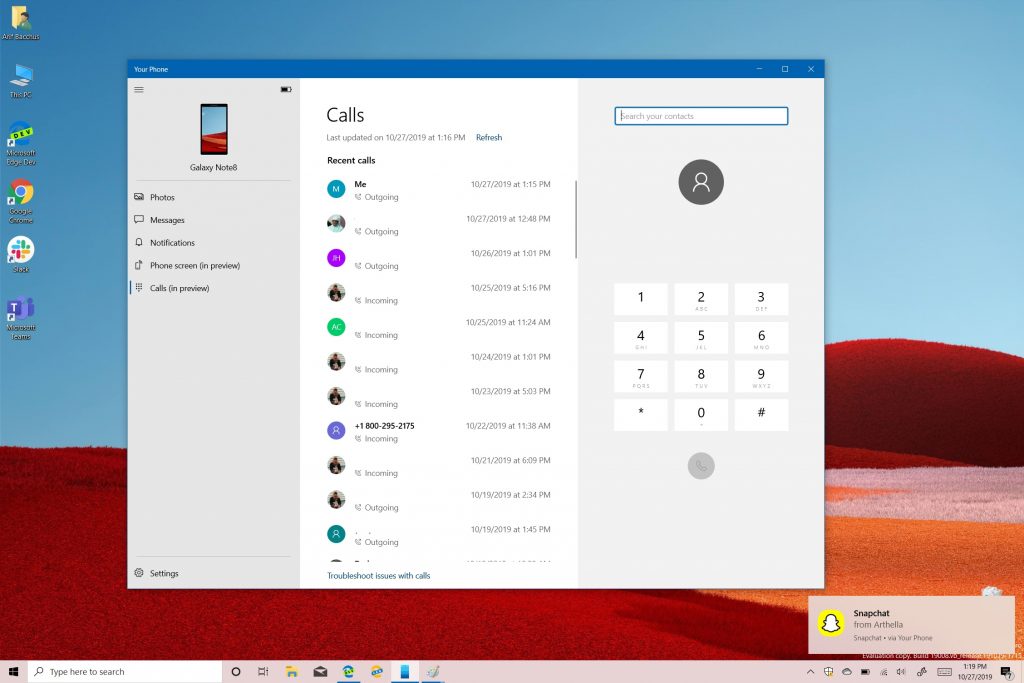 Hands-on with the Phone Calls feature in the Windows 10 Your Phone App: It's quite surprising - OnMSFT.com - October 28, 2019
