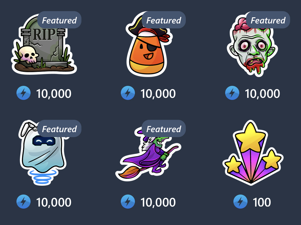 Mixer Halloween chat stickers