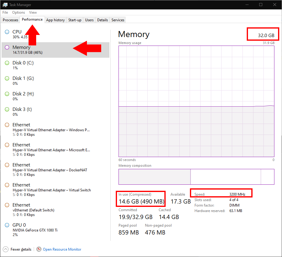 find ram on windows 10