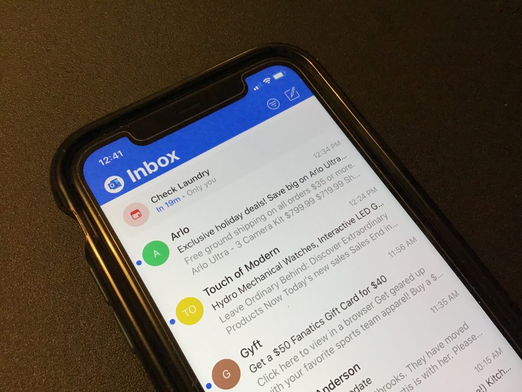 Outlook for ios adds ‘up next’ reminders to the top of your inbox - onmsft. Com - november 12, 2019