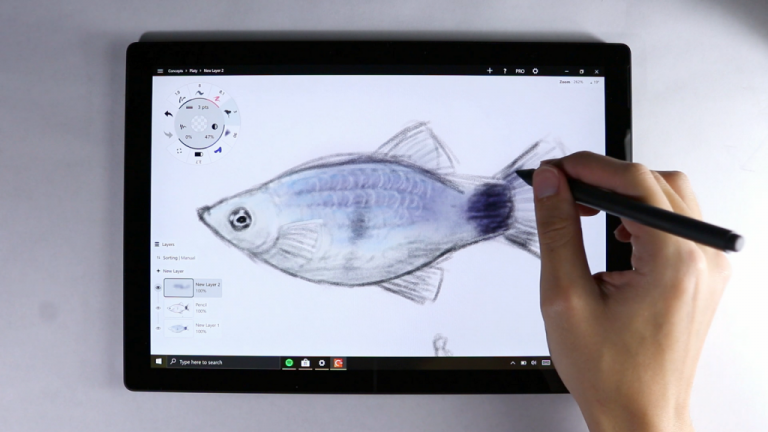 Surface pro 7 drawing surface pen